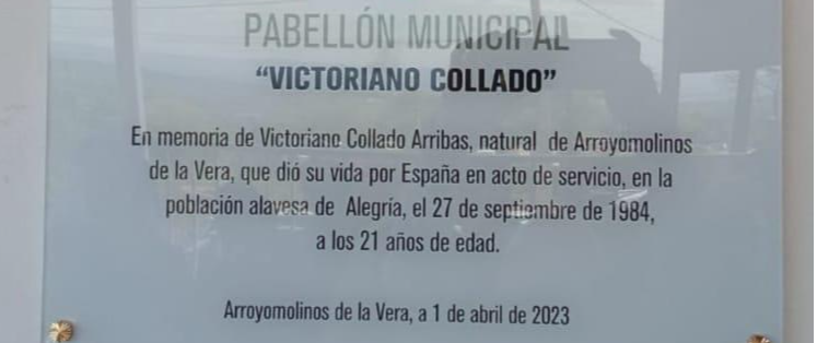 Inauguración del Pabellón Municipal Victoriano Collado Arribas en Arroyomolinos de la Vera